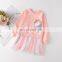2020 autumn new girls kids cartoon pony print pink purple dress