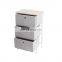 Customized 5L-402 Wholesale Fabric Printing Drawer Dresser Storage Tower 3 Drawers Vertical Chest Home Furniture