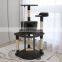 High Quality Cat Wooden Scratch Climbing Tree Tower Toy Luxury Short Plush Cat Tree