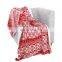 Christmas Snowflakes Pattern Red Background Soft Lightweight Coral Fleece 200GSM Blanket Throw 50" x 60"