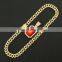 Mini Jewelry Necklace With Cuban Pendant Link Chain Gemstone Necklace Hip-hop Mens Ruby Necklace