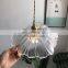 Nordic brass glass lamp restaurant bedroom pendant light glass leaf chandelier ceiling lamp