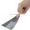 Flexible steel blade putty knife with wooden handle