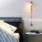 Bedroom Sconces Living Room Iron Art Modern Hotel LED Wall Light Home Decor Stairs Rotation Dimming Knob Switch Nordic Style