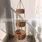 Hot SAle Rattan Wicker hanging fruit basket three tiers, Handcrafted Fruit Bread Nuts Candies Storage Box Basket