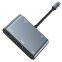 Aluminum Alloy 5 in 1 USB Hub HDMI+USB 3.0*1+VGA+AV+PD