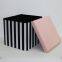 Foldable storage polyester ottoman-Striped Pattern