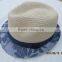 certificated paper braided promotional folding straw hat with belt buckle
