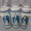 Religious glass candle 8 inch tall/2 inch diameter