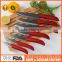 red handle family ceramic kitchen knife set