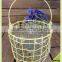 wholesale colorful iron basket with handle glass inside candle holder