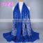 Latest Design Spring Korean Fashion Embroidery Floral Shawl Women Scarf