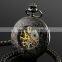 Black Stainless Steel Skeleton Pocket Watch Automatic Movement WP116-ESS