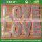 " LOVE " Letter Shape emboridery sequin applique with mesh covered -- S1429