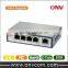 Max ouptut 60W 5 port 10/100M PoE switch with 4 poe ports (ONV-POE34001P)