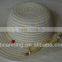 yellow &white striped ladies summer beach straw hat