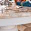 Home used European vintage white marble dining table set with 4 chairs