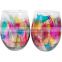 Sodalime hand painting multi-color egg drinking glass popular handblown glass supplier