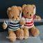 Lovely stuffed teddy bear with T-shirt animal toy