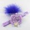 Fashion Children Cute Feather Crystal Flower Stretch Headbands