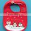 Green Christmas Embroidered Baby Bib/Latest Wholesale Soft Cotton baby christmas bibs