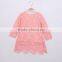 Little girl long sleeve birthday party lace dress with high quality
