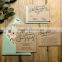 2015 vintage kraft paper wedding invitations with fancy envelop