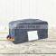 Custom khaki waxed canvas dopp kit with leather trim