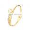 Luxury Crystal Stainless Steel Flower Bangle with Rhinestones for Women