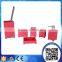 Wholesale resin red square bathroom accessories set with soap dish lotion dispenser                        
                                                                                Supplier's Choice