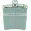 Stainless steel hip flask set with leather