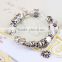 Latest European Style Hand Charm fancy chain bracelet for girls with murano beads