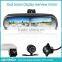 Multiple display mirror- backup camera display rearview mirror with three LCD monitors for trucks