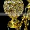 Tall floor candelabra for wedding/gold crystal bead candelabra for weedings