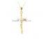 14K Solid Gold Jesus Cross Bright Charm Necklace