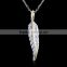 New design jewelry tone feather 925 sterling silver pendant necklace