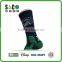 dark blue and green color jacquard cotton sports socks