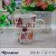 Hunan ceramic v shape mug with imprinted butterfly