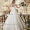Elegant A-Line Wedding Dress Shining Sequin Beautiful Flower Lace Up Back Romantic Vestidos De Noiva Beading Sash New 2016 ML070