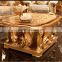 Luxury Golden Buffet With Mirror, Gorgeous Home Decorative Sideboard Inlaid Wood Veneer, Hand Carved Wooden Side Cabinet
