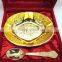Promotional gift, corporate gift, beautiful wedding gift gold plated brass bowl spoon set