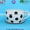 With Black Polka Dots Ceramic Cup With Saucer for Flowers