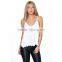 Women Tank Tops Wholesale Sexy Transparent Scallop Split Back Cami Tops HST9347