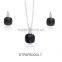 Silver Plated Onyx Stone with CZ Studded Pendantset