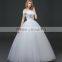 MGOO 2017 Off Sholder Short Sleeve Plain Crepe Custom Made Formal Bridal Gowns Lace Alibaba Wedding Dresses