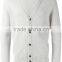 2015 Mens' Office Style Business Knitted White Cahmere Cardigan With Black Button