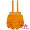 Fashion Cotton Children Short Trousers With Strap Solid Color Cheap Ruffle Bloomers Baby Girls&Boys Pants