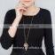Wholesale Natural pearls 925 Silver Jewelry Women Micro Pave CZ Shiny One Stone Flower Necklace