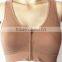 seamless front close zipper double layer with removable sponge sports bra