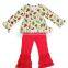 2017 Yawoo Christmas Tree Patterns Wave Dress Match Red Pants Clothes Childrens Boutique Clothing